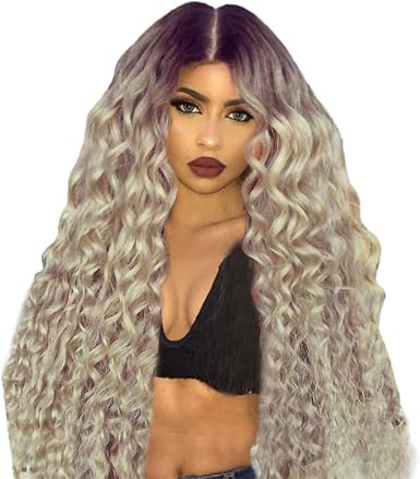 Amazon Com 1 Pair Sexy Gray Party Wigs Long Curly Hair Mixed