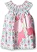 Mud Pie Toddler Girls' Sleeveless Smocked Neckline Sun Dress, Pink Butterfly, 4T