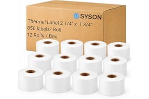 (12 Rolls) Direct Thermal Labels 2 1/4" x 1 3/4" (56mm x 40mm) – 850 Labels per Roll (Total 10,200 Labels) | 3mm Gap | 85mm R