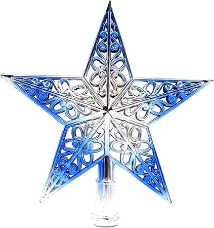 Albero Di Natale Argento E Blu.Koko Zhu Albero Di Natale Argento E Blu Star Topper Stella Vuota In Plastica Per Ornamento Decorazione Per Albero Di Natale Amazon It Casa E Cucina