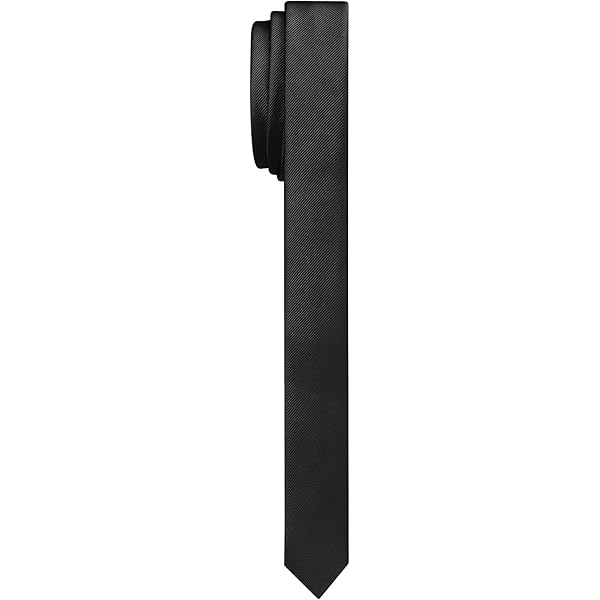 New Mens Solid Black Retro Skinny Necktie 1.5