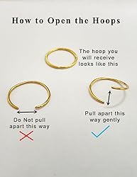 Black Small Hoop Earrings for Cartilage Nose, Tiny