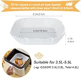 BYKITCHEN 50PCS Air Fryer Liners 6.5in Inner 8.3in Outer Greaseproof Square view 2