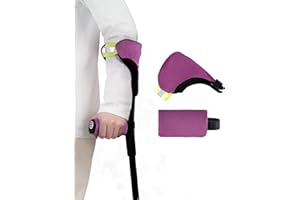 Forearm Crutch Pads and Hand Grip Covers Set (1 Piece) for Open Cuff Crutches - Reflective Strip, Comfort Cushioning, Non-Sli