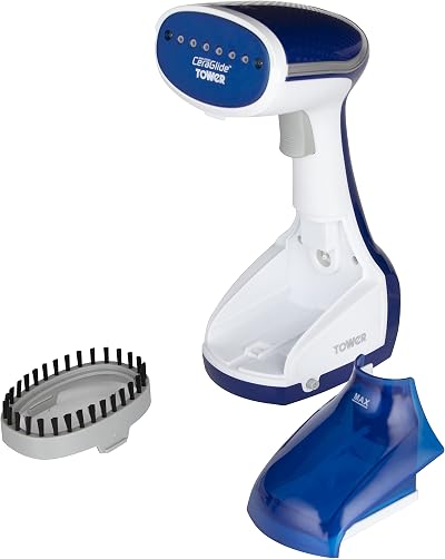 Tower Ceraglide T22014BLU Portable Garment Steamer 1000W Ceramic Soleplate