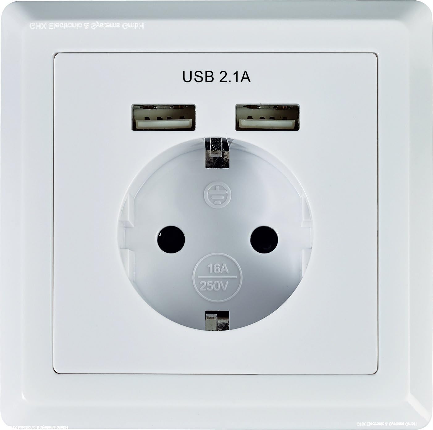 Presa Schuko Presa A Muro Con 2 Porte Di Ricarica USB 2.4A 2 - Foto 8