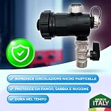 WK Magnetic Mud Filter Black Plastic 3/4 Inch with Closing Valve Made in Italy view 2