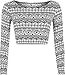 WearAll Women's Print Long Sleeve Crop Top - Aztec - US 4-6 (UK 8-10)