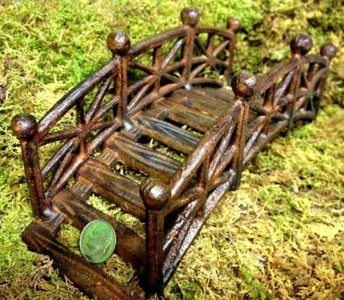 Fairy Garden Miniature Dollhouse 8" Cast Iron Bridge