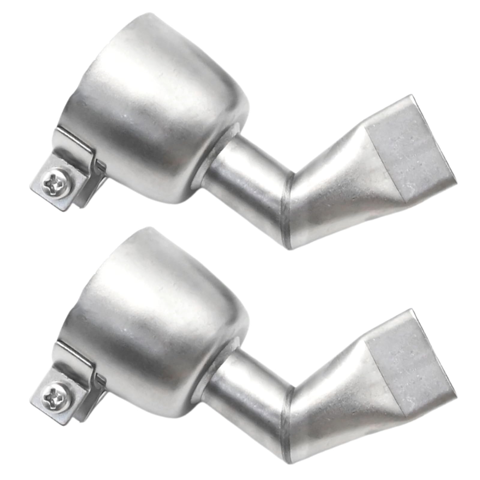 Ollanoos 2 Pcs Welding Gun Flat Nozzle 20mm, 120 Tpo Flat Welding Nozzle Set Hot Air Gun Nozzle for Welding PP PVC Plastic Sheet Welding Tools Stainless Steel Hot Air Gun Welding Nozzle 120 Degree