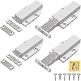Jiayi Push to Open Door Catches 4 Pack White Cabinet Magnetic Latch