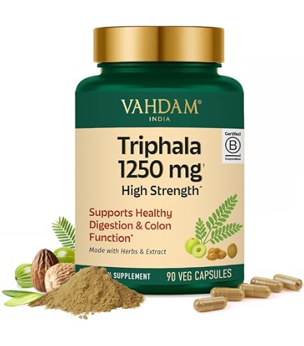 120 Capsules Triphala 2000 Mg - Soutien Digestif Naturel, Détox Du Côlon - Grevip, Date De Péremption 01/2027