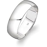 Oxford Ivy Men's 10K or 14K Solid Gold Wedding Band, 6mm, Classic Fit, High-Polish Ring, Yellow or White Gold (Stamped for Authenticity), Sizes 7–14