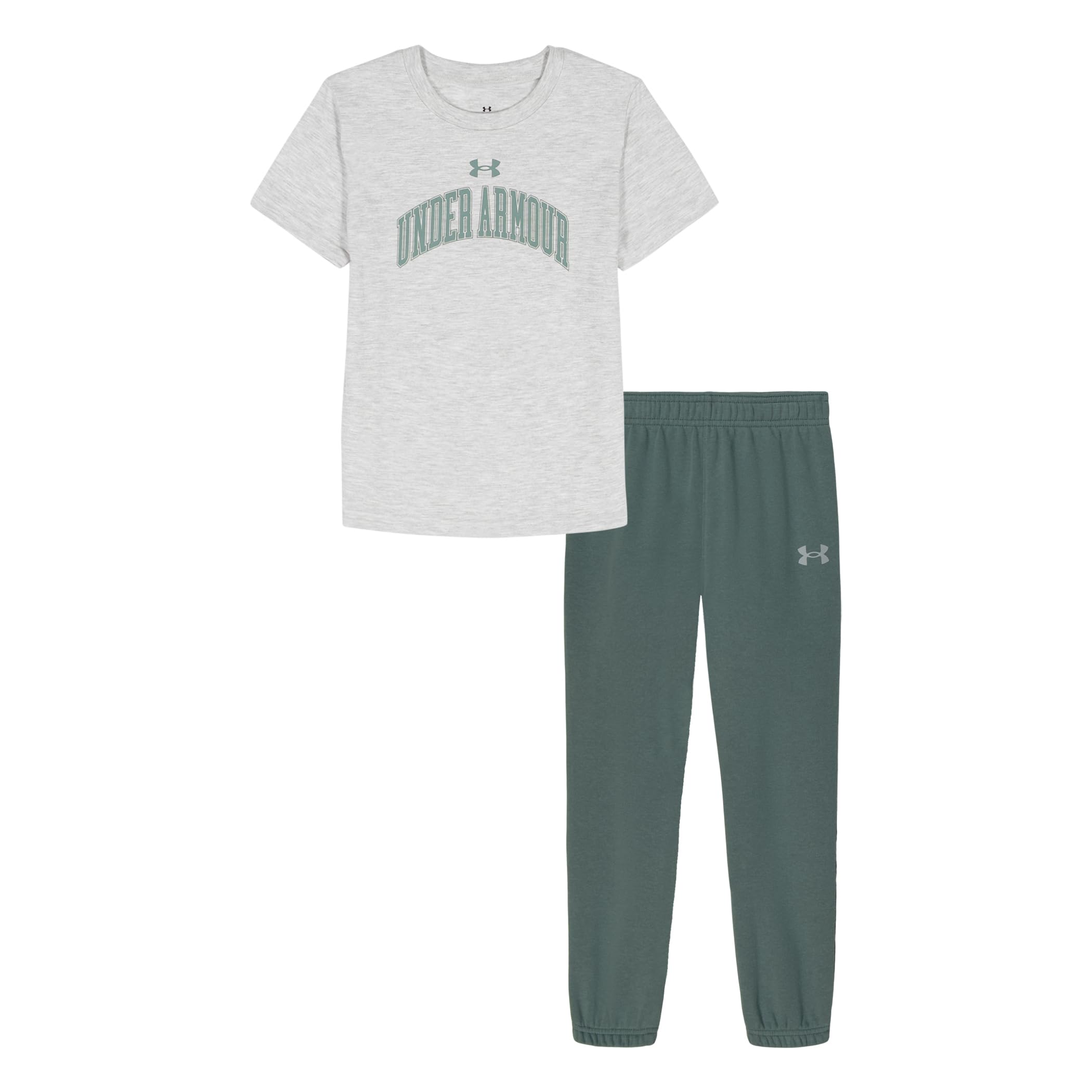 Under Armour Heather Short Sleeve and Rival Joggers Image