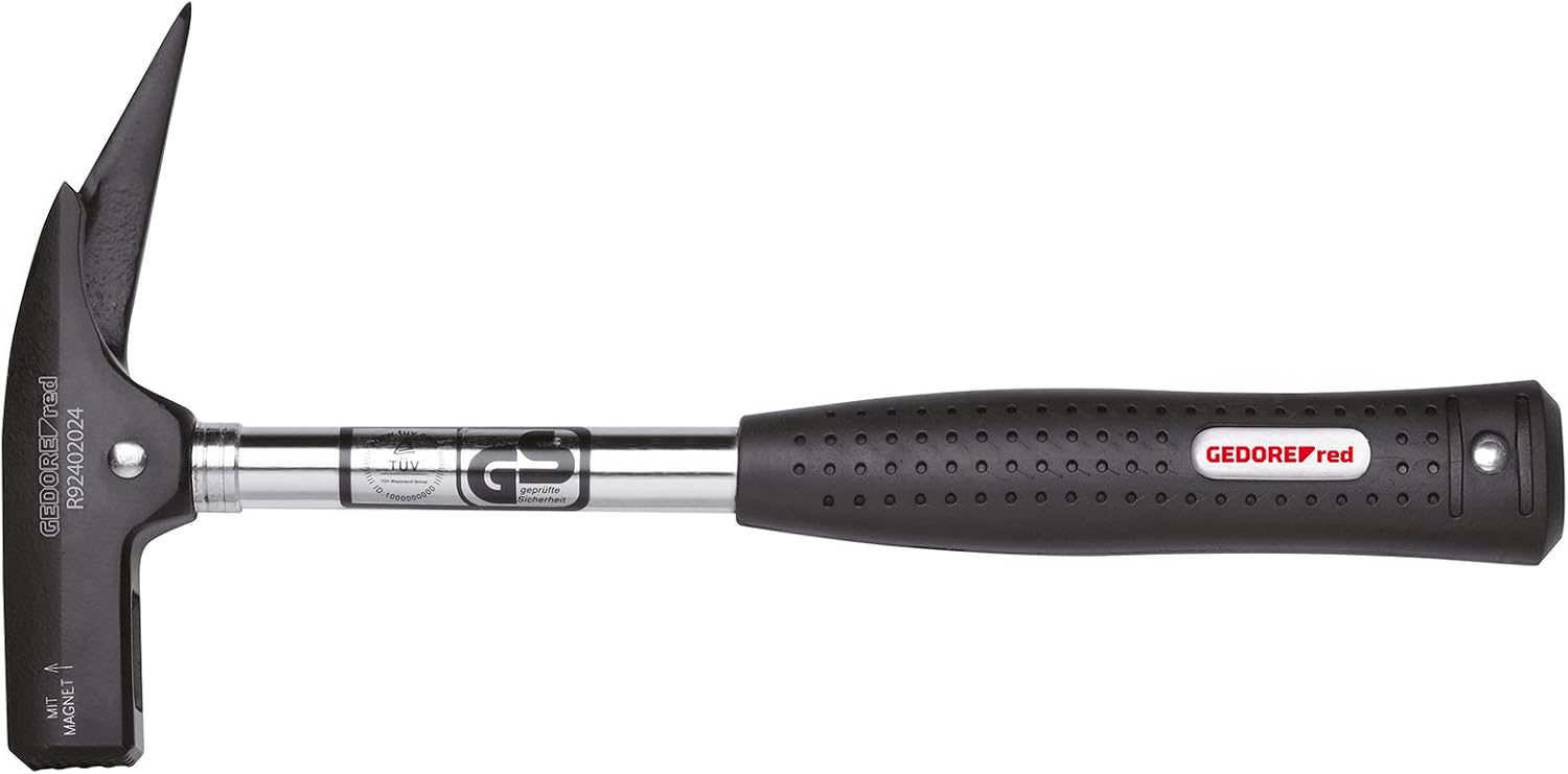 GEDORE red Roofing hammer with plastic handle, 600 g head weight, Hammer with magnetic nail groove, Forged, R92402024