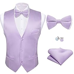 Barry.Wang Mens Light Purple Formal Suit Vest