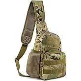 NuCamper Tactical Sling Bag Pack, Military Molle EDC Rover Shoulder Siling Backpack Sports Bags for Men Range,Hunting,Travel,Hiking (Cp Camouflage)