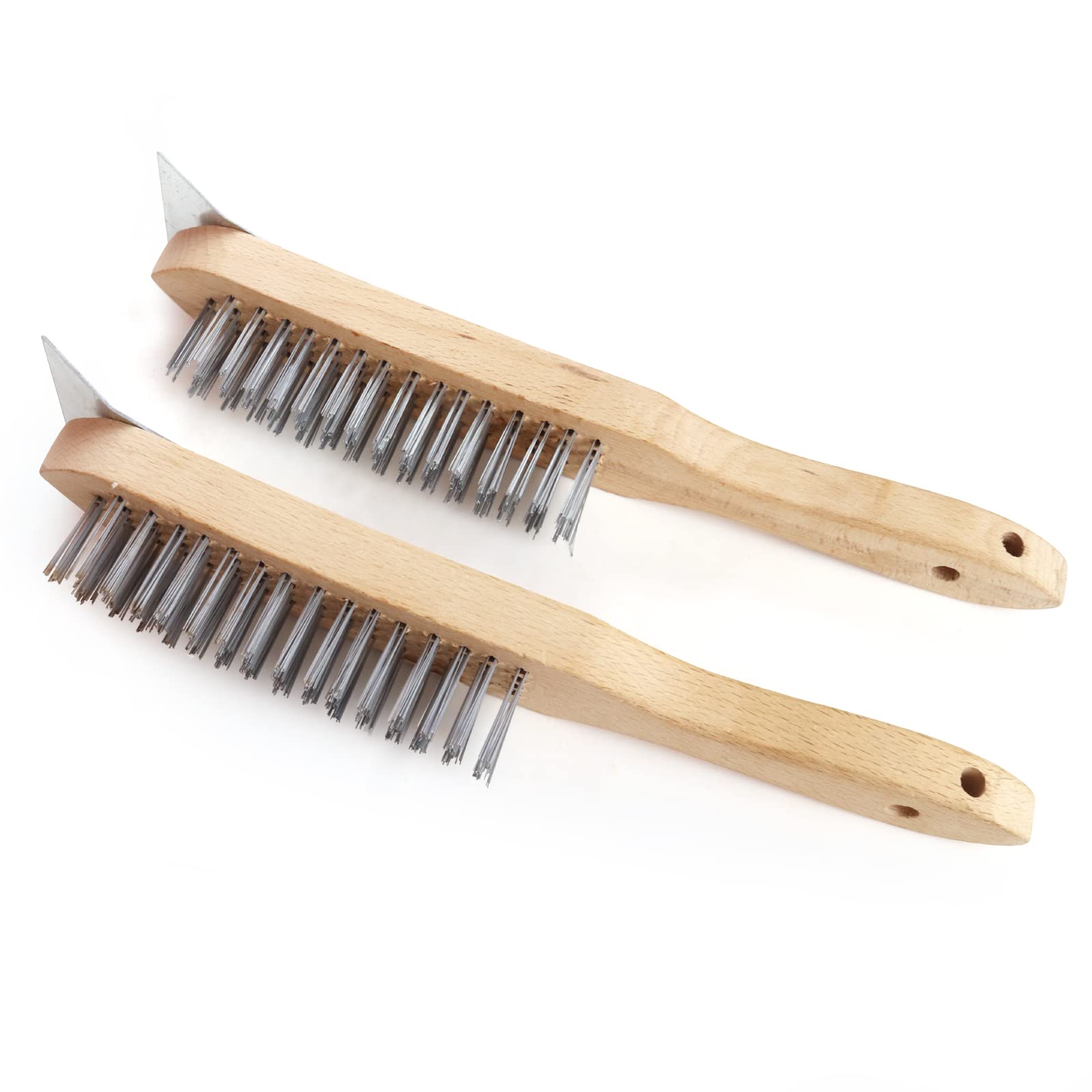 Mua MAXMAN 12 Inch Stainless Steel Wire Scratch Brush Set Wooden Handle
