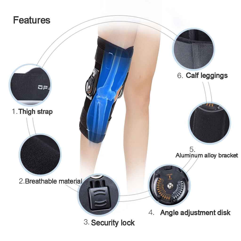 B07kx2y1s4 膝のブレースヒンジ付き調節可能な膝蓋骨支持関節炎女性のための変形性関節症男性の膝の傷害回復 膝の負担の膝の捻挫ランニングスポーツ Small Roscloud サポーター 最も優遇の