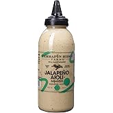 Terrapin Ridge Farms Jalapeno Aioli – Zesty Garnishing Sauce for Burgers, Sandwiches & Fries, Gluten Free, Keto Friendly –12.75 oz squeeze bottle