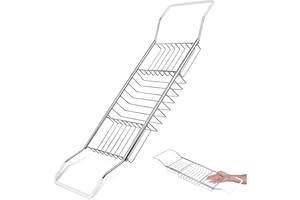 RUNROTOO Stainless Steel Bathtub Tray with Anti-Slip Expandable Rack for Bathroom, Chrome Finish Tub Caddy