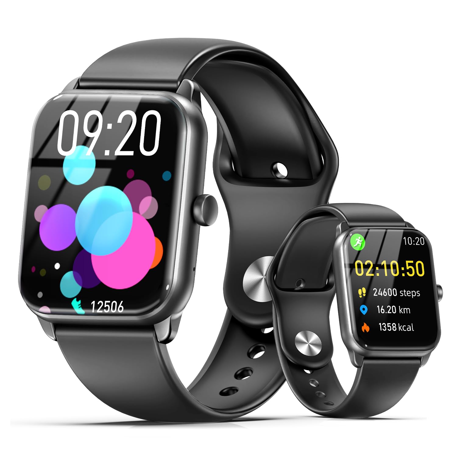 スマートウォッチ 【1.96インチ超大画面 ＆ 10日間連続使用】 Android対応＆Iphone対応 Bluetooth5.4 通話機能 音楽再生 多種類データ測定 21種類の運動モード 着信通知 IP68防水 Smart Watch ランニングウォッチ SMS/Twitter/Line通