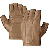Harssidanzar Driving Gloves For Men,Unlined Fingerless Half Finger Leather Driving Cosplay Costume Gloves KM049US
