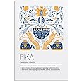 Fika Definition - Unframed - Wall Art Decoration Quote Home Decor Print for Bathroom Bedroom Poster Plaque Bar Pub Club Cafe 12x18inch(30x45cm)