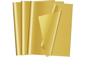 HLONON 50 Sheets Gold Tissue Paper for Gift Bags - Gold Wrapping Tissue Paper Bulk for Weddings Birthday DIY Project Christmas Gift Wrapping Crafts Decor (14 x 20 Inch)