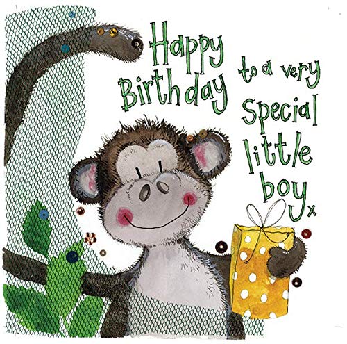 ALEX CLARK Happy Birthday Boy Monkey Card