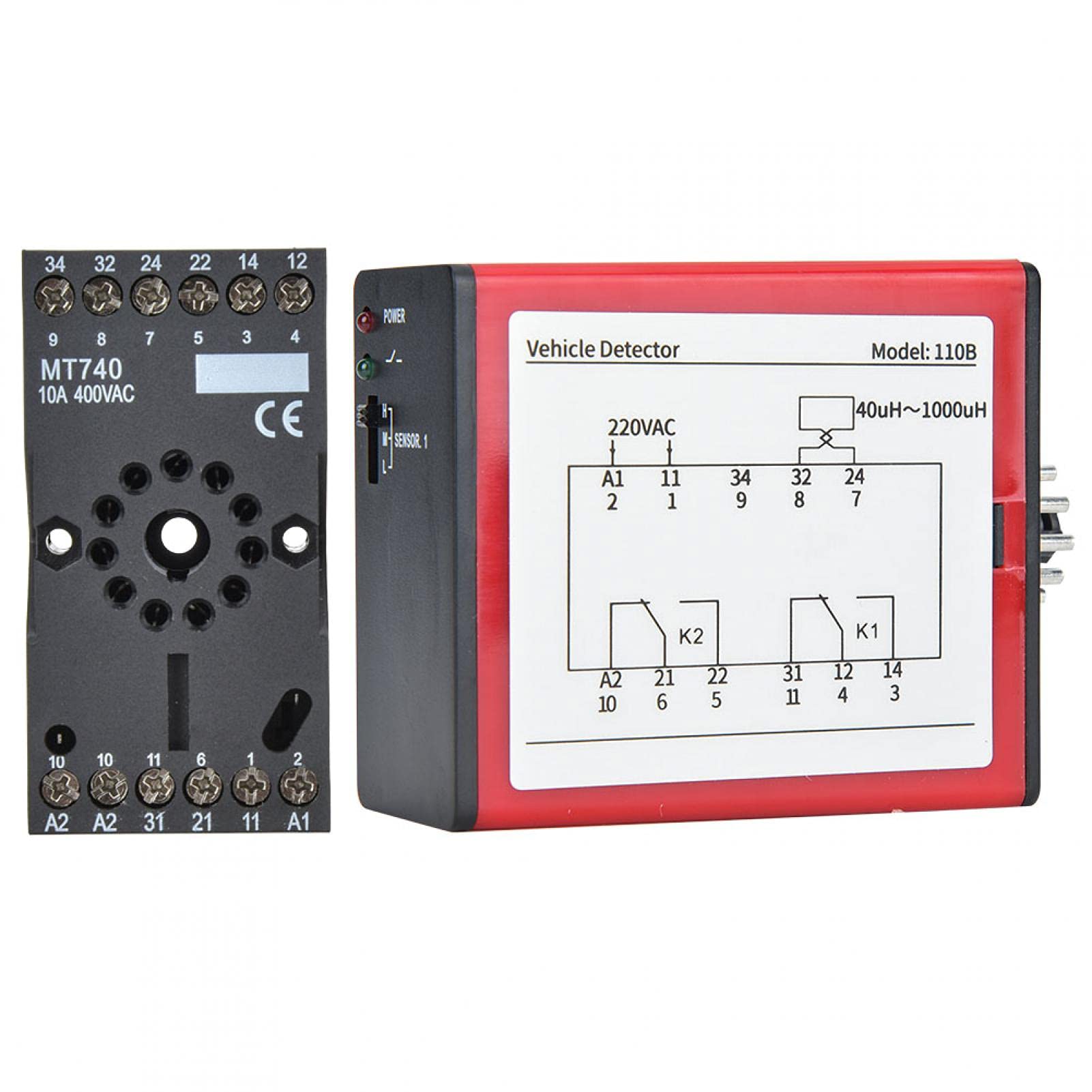 Vehicle Loop Detector, Car Park Barrier Loop Detectors Inductive Vehicle Loop Detector/Loop Sensor 3 Levels Adjustable Volt Detector Reset Switch for Vehicle Access