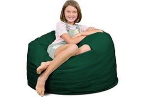 ULTIMATE SACK 3000 (3 Ft.) Bean Bag Chair: Giant Foam-Filled Furniture - Machine Washable Covers, Durable Inner Liner, 100% Virgin Foam. Comfy Bean Bag Chair. (Hunter Green, Suede)
