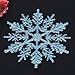 Whitelotous 24pcs Snowflakes Christmas Tree Decoration 10cm Glitter Snow Flake Ornaments Holiday Festival Party Home Decor (Light Blue)