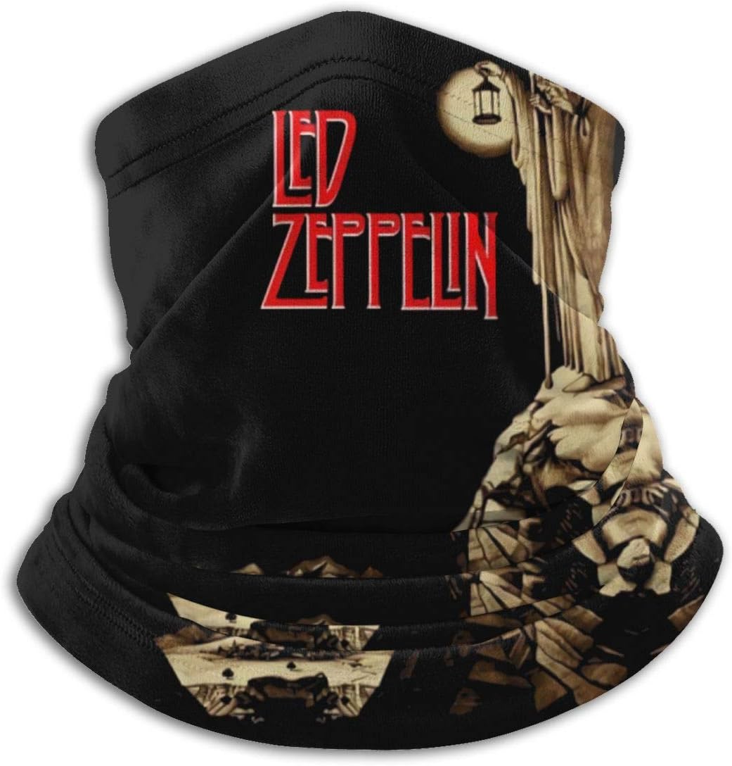 Led Zeppelin Neck Warmer Soft Microfiber Headwear Face Scarf Mask For Winter Cold Weather Keep Warm