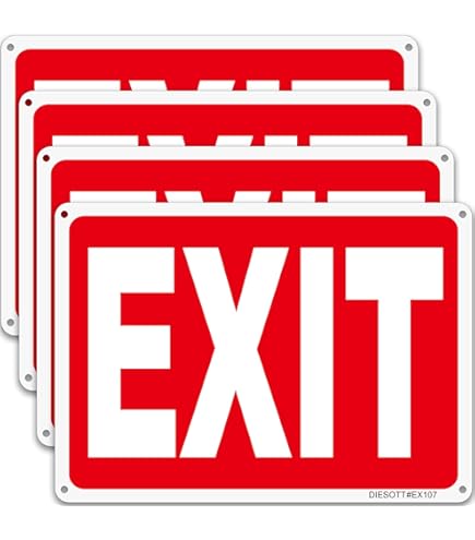 Amazon.com: ComplianceSigns.com Emergency Exit Push Until Alarm