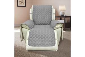 RBSC Home 30 Inch Recliner Cover - Grey 100% Waterproof Anti-Slip Large Recliner Slipcovers for Pets, Dogs, Cats and Kids,Washable Protector (30" Grey)