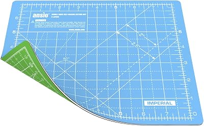 ANSIO Craft Cutting Mat Self Healing A5 Double Sided 8x7 inch Sky Blue/Lime