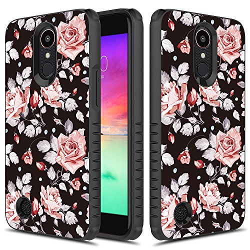 LG K20 Plus Case, TownShop Heavy Duty Dual Layer Shockproof Bumper Case For LG LV5/ LG K20 Plus/ LG K10 (2017) - Pink Rose