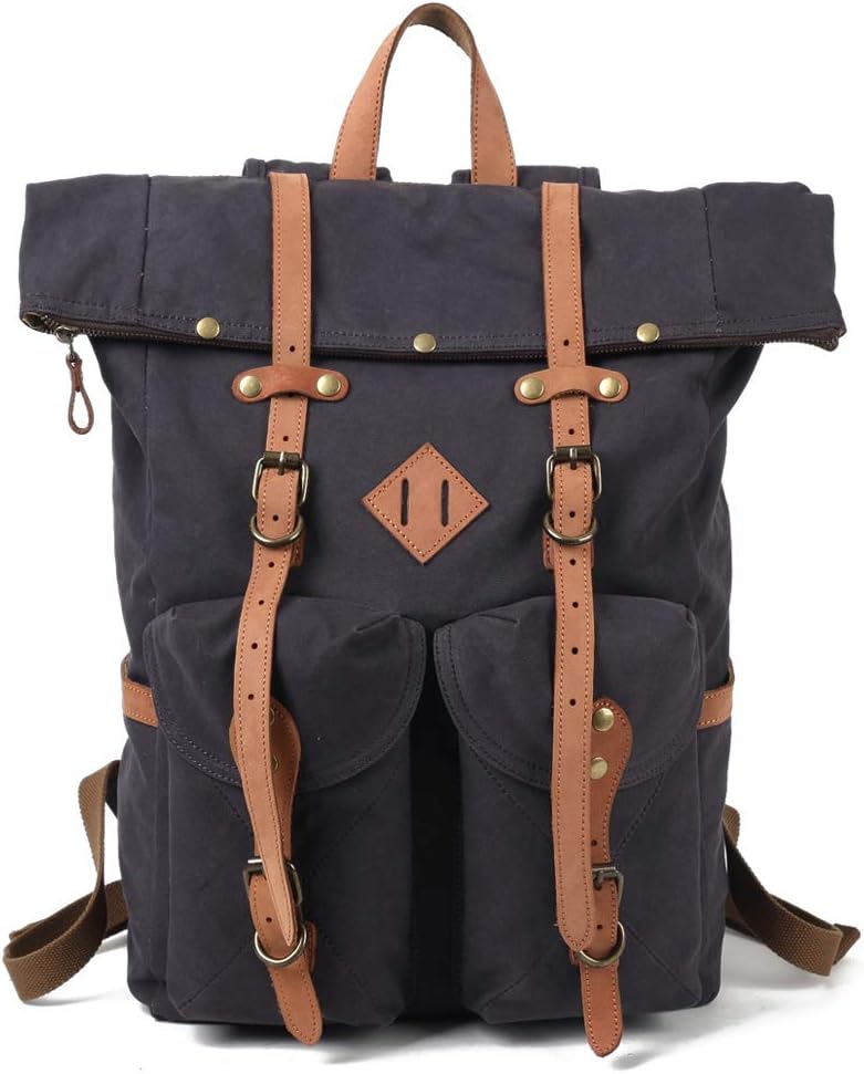 mens vintage leather backpack