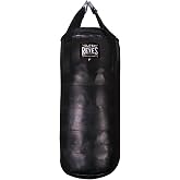 CLETO REYES Heavy Punching Bag for Adults Boxing Training Equipment, MMA, Kickboxing, Muay Thai, Leather, Small, Black
