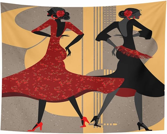 Tapices para colgar en la pared Dos pintura Dama flamenca Dama