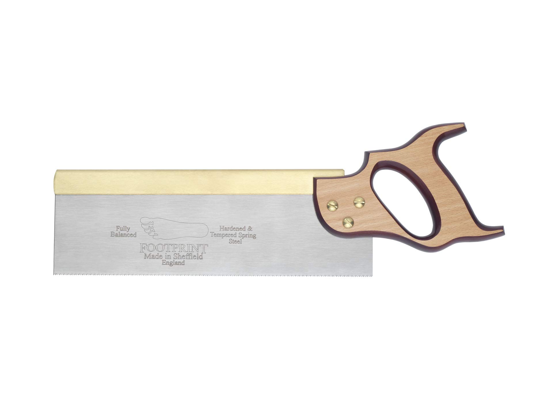Footprint Brass Back Tenon Saw - 12in Blade - Made in Britain - 13 TPI - Crosscut