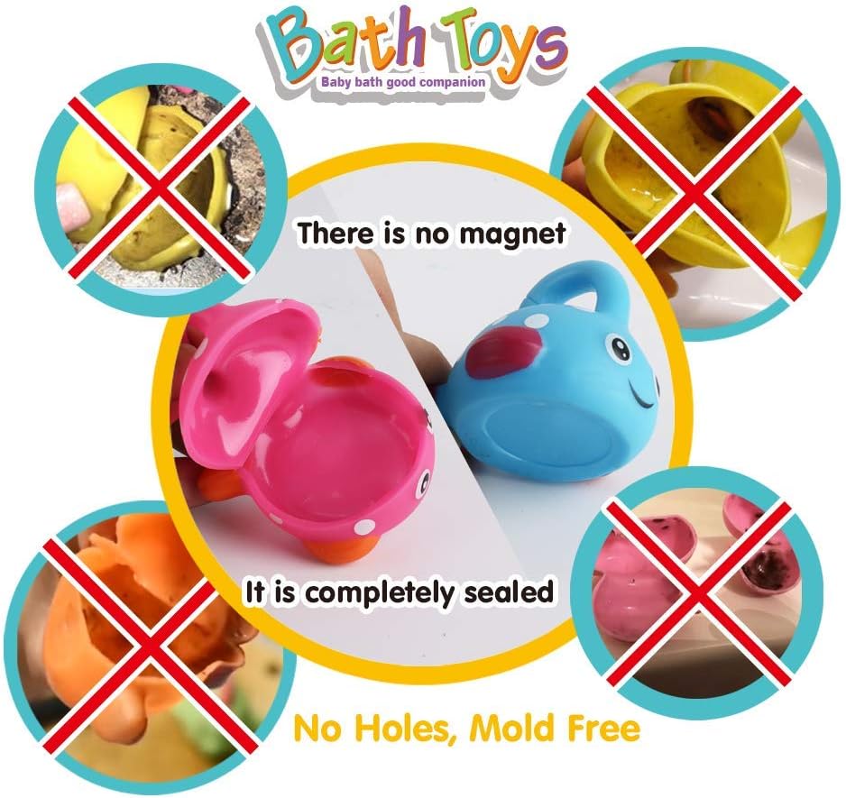 Dwi Dowellin Bath Toys Mold Free Fishing Games Swimming Whales BPA Free Water Table Pool Bath Time Bathtub Tub Toy for Toddlers Baby Kids Infant Girls Boys Age 1 2 3 4 5 6 Years Old Bathroom Fish Set: Toys & Games