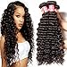 Jolia Hair 10A Brazilian Deep Wave Bundles 14 16 18 inch Loose Curl Human Hair Weave 100% Unprocessed Virgin Deep Curly Hair Weft Natural Color