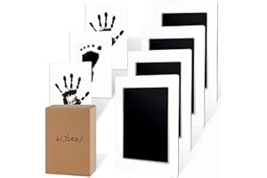 Tubuui 4-Pack Inkless Hand and Footprint Kit, Baby Footprint Kits, Clean Touch Baby Handprints and Footprints Kits,No Mess Ink Pad for Baby Hand and Footprints,Dog Paw Print Kit (Black)