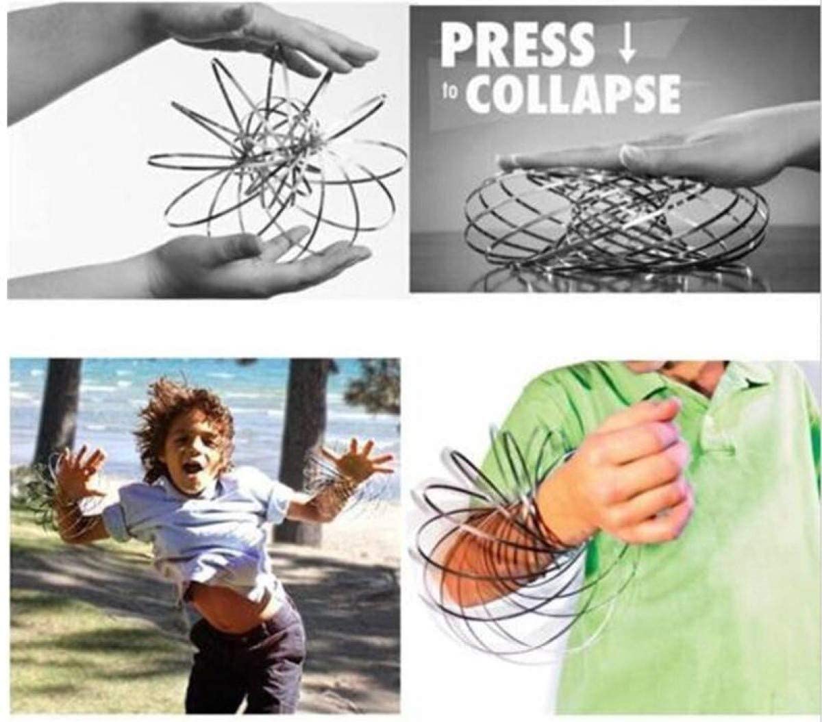 YOFOBU 6 Pack Flow Ring Arm Magic Spring Arm Flow Rings Sculpture Ring Game Toy Colored Magic Kinetic Spring Interactive Stress Relief Toy Festival Accessories…