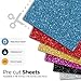 MiPremium Glitter Black Heat Transfer Vinyl HTV, Glitter Iron On Vinyl (Pack of 4 Sheets), for T Shirts Sports Clothing Other Garments & Fabrics, Easy to Cut Press & Apply Black Glitter Vinyl (Black)