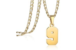 AIAINAGI Number Necklace for Men Stainless Steel Athletes Number Charm Pendant Personalized Sports Jewelry for Boy Basketball Baseball Football