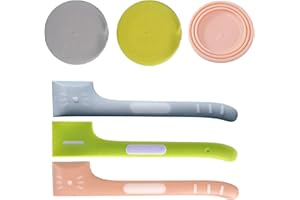 WOHENI Can Lids, Dog Food Can Covers Lids, Cat Food Can Covers Lids, Can Covers For Pet Food Cans with Dog Food Spoon, Cat Food Spoon and Can lid, Pet Food Spoons for Wet Food (Grey+Pink+Green)