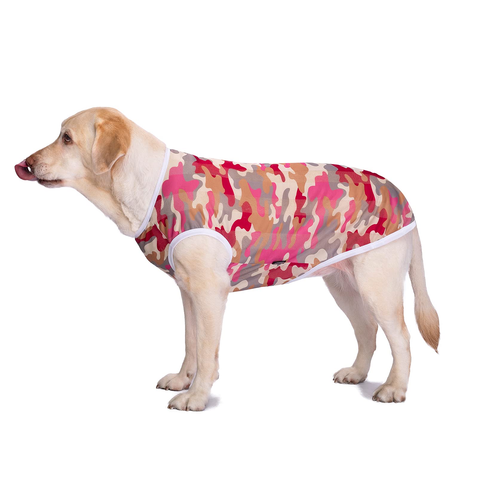 Pet Summer T-Shirt Breathable Jumpsuit Pajamas,Dog Anti-Hair Apparel Onesie Sunscreen Cooling Clothing,Vest Suitable for Large Medium Dogs_30/3XL(Red Camouflage)